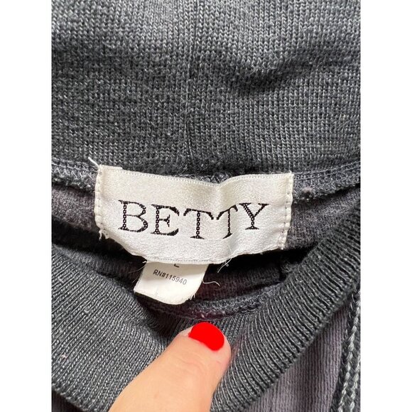 Betty drawstring sweats Gray Velour Size Large - Picture 5 of 5